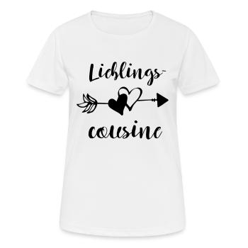 Cousine préférée cousine favorite rengaine - T-shirt respirant Femme - blanc - Devant - AI Model Female 172 dark (172cm)