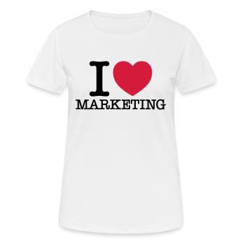 I (Heart) Marketing - Frauen T-Shirt atmungsaktiv - Weiß - Vorne - AI Model Female 172 dark (172cm)