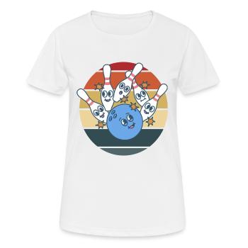 Boule de bowling amusante pour le bowling Verien - T-shirt respirant Femme - blanc - Devant - AI Model Female 172 dark (172cm)
