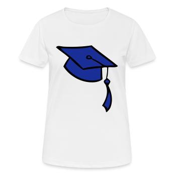 college, graduation, cap, trains, University of, - Women's Breathable T-Shirt - white - Front - AI Model Female 172 dark (172cm)