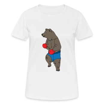 Boxen Bär - Frauen T-Shirt atmungsaktiv - Weiß - Vorne - AI Model Female 172 dark (172cm)