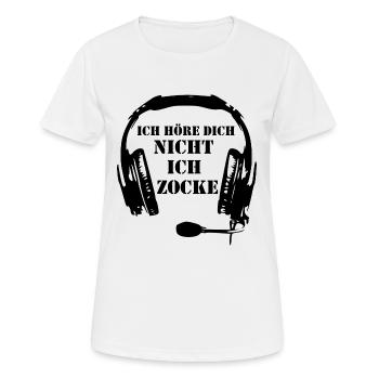 Ich Zocke - Frauen T-Shirt atmungsaktiv - Weiß - Vorne - AI Model Female 172 dark (172cm)