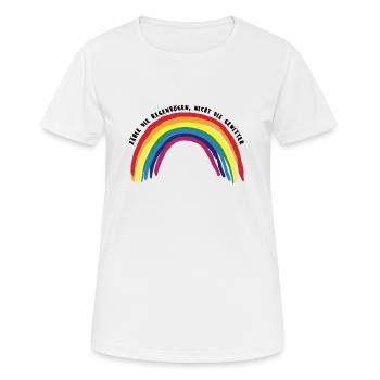 Zähle die Regenbögen, nicht die Gewitter - Frauen T-Shirt atmungsaktiv - Weiß - Vorne - AI Model Female 172 dark (172cm)