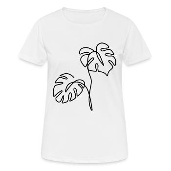MONSTERA LINE ART | Plantes Plantes plantes plante - T-shirt respirant Femme - blanc - Devant - AI Model Female 172 dark (172cm)