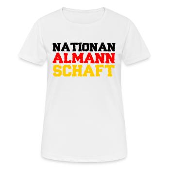 Nationalmannschaft Fußball Wortwitz - Frauen T-Shirt atmungsaktiv - Weiß - Vorne - AI Model Female 172 dark (172cm)