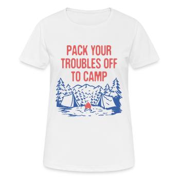 Emballez vos problèmes au camp Citation de motivation - T-shirt respirant Femme - blanc - Devant - AI Model Female 172 dark (172cm)