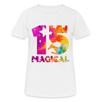 MAGICAL 15TH BIRTHDAY UNICORN - Women's Breathable T-Shirt - white - Front - AI Model Female 172 dark (172cm)
