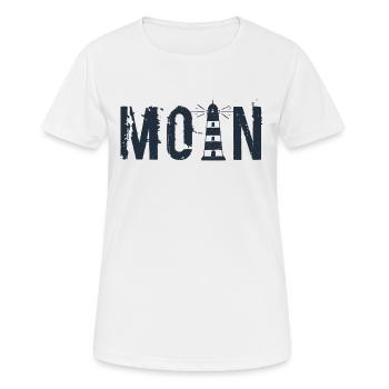 Moin - Leuchtturm - Frauen T-Shirt atmungsaktiv - Weiß - Vorne - AI Model Female 172 dark (172cm)