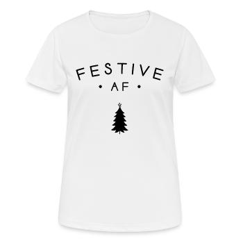 AF festif - T-shirt respirant Femme - blanc - Devant - AI Model Female 172 dark (172cm)