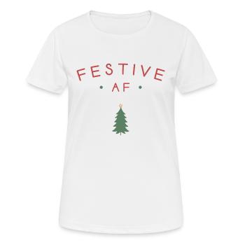 AF festif - T-shirt respirant Femme - blanc - Devant - AI Model Female 172 dark (172cm)