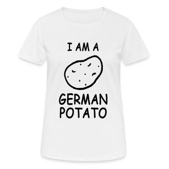 Je suis une pomme de terre allemande | Pomme de terre allemande - T-shirt respirant Femme - blanc - Devant - AI Model Female 172 dark (172cm)