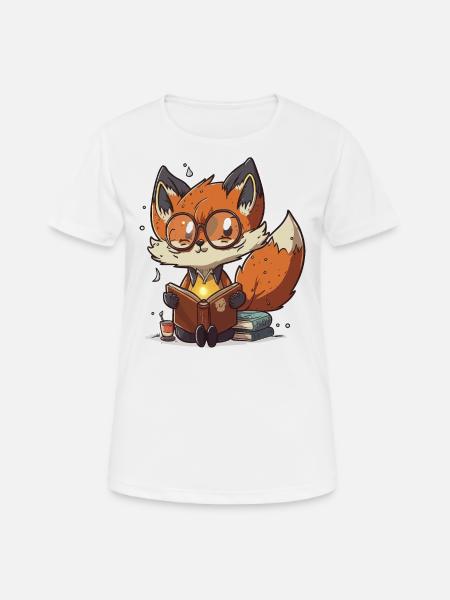 Fox buchen - Frauen T-Shirt atmungsaktiv - Weiß