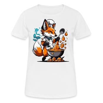 Der Fuchskoch - Frauen T-Shirt atmungsaktiv - Weiß - Vorne - AI Model Female 172 dark (172cm)