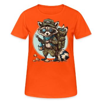 Voyage des ratons laveurs - T-shirt respirant Femme - orange néon - Devant - AI Model Female 172 dark (172cm)