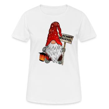 Schiet Wichtel – North German Christmas Gnome - Women's Breathable T-Shirt - white - Front - AI Model Female 172 dark (172cm)