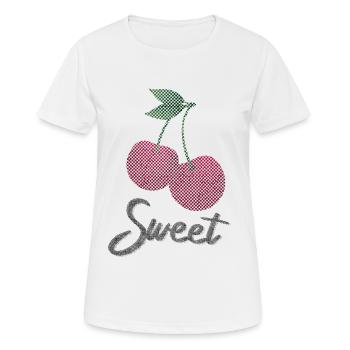 Süße Kirsche Frucht Erdbeere Geschenk kirschbaum - Frauen T-Shirt atmungsaktiv - Weiß - Vorne - AI Model Female 172 dark (172cm)