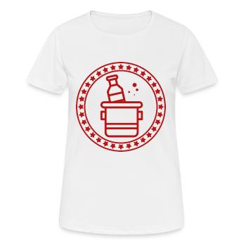Bière - Bière / Mug à bière - Bouteille de bière - T-shirt respirant Femme - blanc - Devant - AI Model Female 172 dark (172cm)