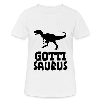 Gotti Saurus Gotti Schweiz Patentante - Frauen T-Shirt atmungsaktiv - Weiß - Vorne - AI Model Female 172 dark (172cm)