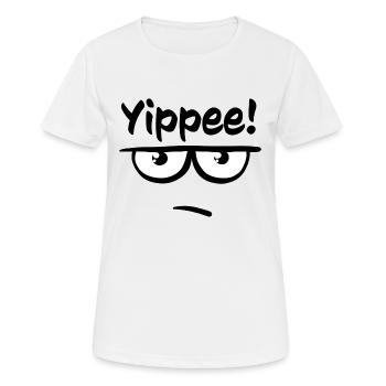 Hurra! - Frauen T-Shirt atmungsaktiv - Weiß - Vorne - AI Model Female 172 dark (172cm)