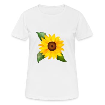 Joyeuse aquarelle de tournesol peinte à la main - T-shirt respirant Femme - blanc - Devant - AI Model Female 172 dark (172cm)