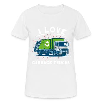 Ich Liebe Müllwagen Müllabfuhr Geschenkidee - Frauen T-Shirt atmungsaktiv - Weiß - Vorne - AI Model Female 172 dark (172cm)