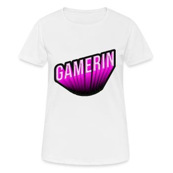 Gamerin 3D NEON PINK - Frauen T-Shirt atmungsaktiv - Weiß - Vorne - AI Model Female 172 dark (172cm)