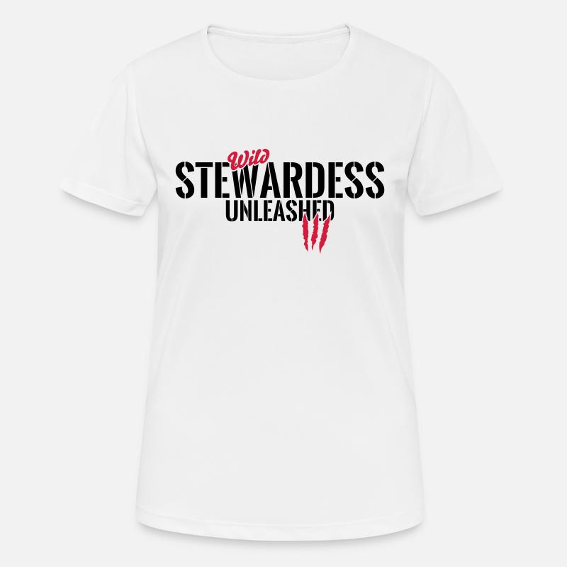 Wild stewardess unleashed - Women's Breathable T-Shirt - white