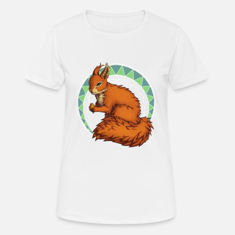 Red squirrel pattern - Women's Breathable T-Shirt - white