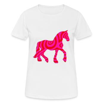 Horse Horses Riding Equestrian Pony Western Shirt - Women's Breathable T-Shirt - white - Front - AI Model Female 172 dark (172cm)