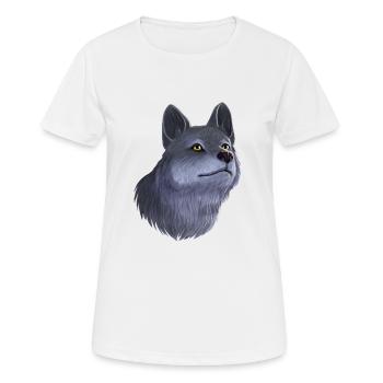 Wolf Portrait - Women's Breathable T-Shirt - white - Front - AI Model Female 172 dark (172cm)