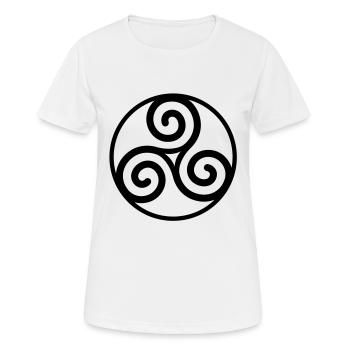 Triskele - Frauen T-Shirt atmungsaktiv - Weiß - Vorne - AI Model Female 172 dark (172cm)