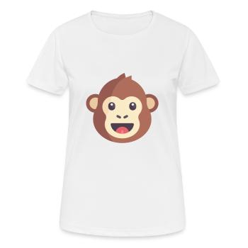 brauner Affen Emoticon - Frauen T-Shirt atmungsaktiv - Weiß - Vorne - AI Model Female 172 dark (172cm)