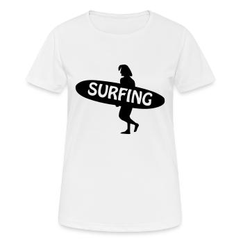 Surfen - Surfer - Frauen T-Shirt atmungsaktiv - Weiß - Vorne - AI Model Female 172 dark (172cm)