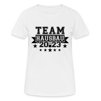 Team House Construction 2023 Chantier de construction de constructeur de maisons - T-shirt respirant Femme - blanc - Devant - AI Model Female 172 dark (172cm)