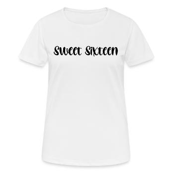 SWEET SIXTEEN - 16TH BIRTHDAY - BIRTHDAY GIFTS - Women's Breathable T-Shirt - white - Front - AI Model Female 172 dark (172cm)