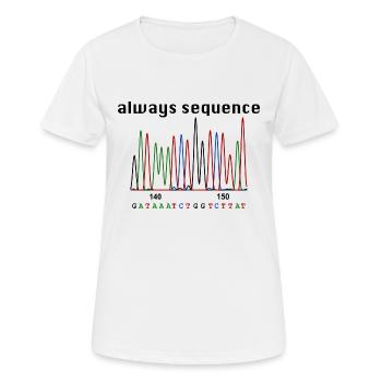 Toujours séquencer - T-shirt respirant Femme - blanc - Devant - AI Model Female 172 dark (172cm)