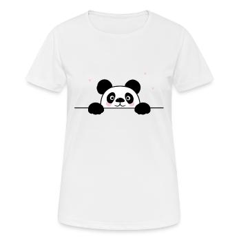 Lovable Panda mit Herzchen - Frauen T-Shirt atmungsaktiv - Weiß - Vorne - AI Model Female 172 dark (172cm)