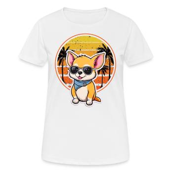 Chiller Chihuahua Côte Est Côte Ouest - T-shirt respirant Femme - blanc - Devant - AI Model Female 172 dark (172cm)