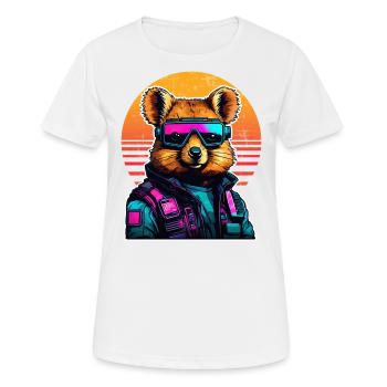 Quokka with hamster cheeks in the sunset - Women's Breathable T-Shirt - white - Front - AI Model Female 172 dark (172cm)