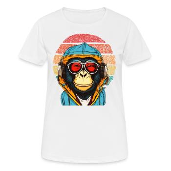 Chill Monkey Sunglasses Relaxed Chimpanzee - Women's Breathable T-Shirt - white - Front - AI Model Female 172 dark (172cm)