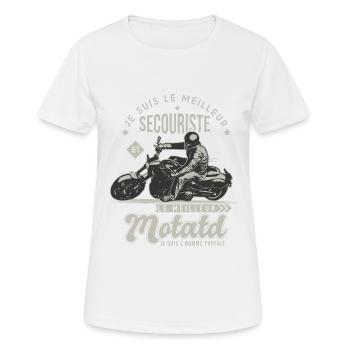 Motard le meilleur secouriste cadeau cool - T-shirt respirant Femme - blanc - Devant - AI Model Female 172 dark (172cm)