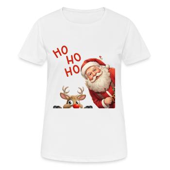 ho ho ho Santa Claus - T-shirt respirant Femme - blanc - Devant - AI Model Female 172 dark (172cm)