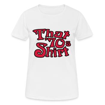 Ce T-shirt 70, les années 70 Rugissants - T-shirt respirant Femme - blanc - Devant - AI Model Female 172 dark (172cm)