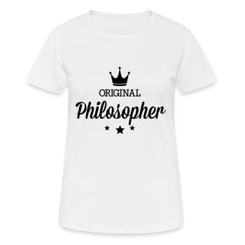 Original drei Sterne Deluxe Philosoph - Frauen T-Shirt atmungsaktiv - Weiß - Vorne - AI Model Female 172 dark (172cm)