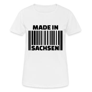 Sachsen - Frauen T-Shirt atmungsaktiv - Weiß - Vorne - AI Model Female 172 dark (172cm)