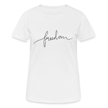 liberté - T-shirt respirant Femme - blanc - Devant - AI Model Female 172 dark (172cm)