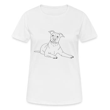 American Staffordshire Terrier - Frauen T-Shirt atmungsaktiv - Weiß - Vorne - AI Model Female 172 dark (172cm)