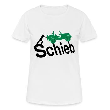 Schieb Jeep - Frauen T-Shirt atmungsaktiv - Weiß - Vorne - AI Model Female 172 dark (172cm)