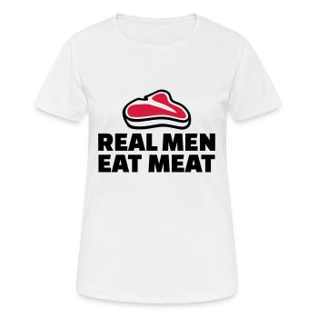 Fleisch - Frauen T-Shirt atmungsaktiv - Weiß - Vorne - AI Model Female 172 dark (172cm)