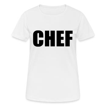 Chef - Frauen T-Shirt atmungsaktiv - Weiß - Vorne - AI Model Female 172 dark (172cm)